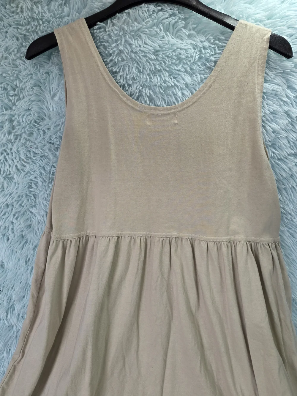 Pierre Cardin‎ Vintage Tan Cotton Sleeveless Maxi Dress with Pockets - Size L